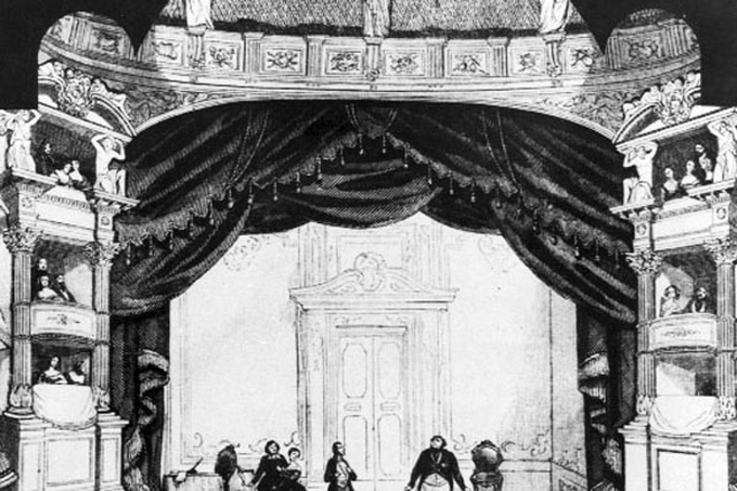 «Дон Паскуале». 1843. Париж. Театр-Итальен. Мировая премьера. Гравюра. 